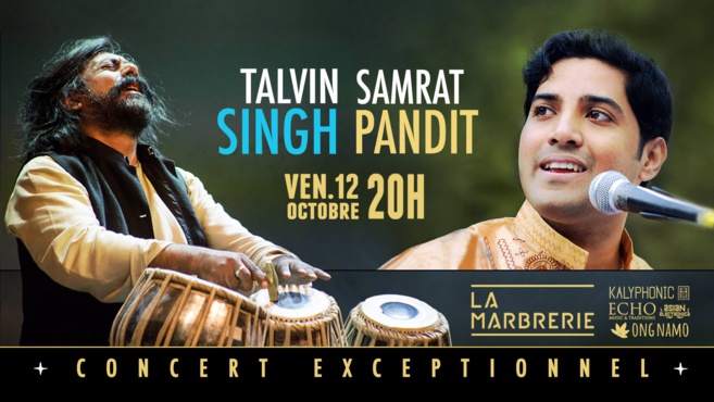 Un concert de chant Hindoustani accompagné de percussion tabla le 12 octobre