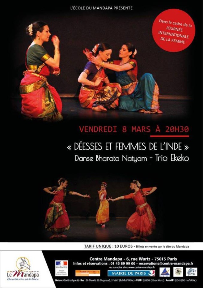 Spectacle Déesses et Femmes de l'Inde au Centre Mandapa à l'occasion de la journée de la Femme Spectacle Déesses et Femmes de l'Inde au Centre Mandapa à l'occasion de la journée de la Femme