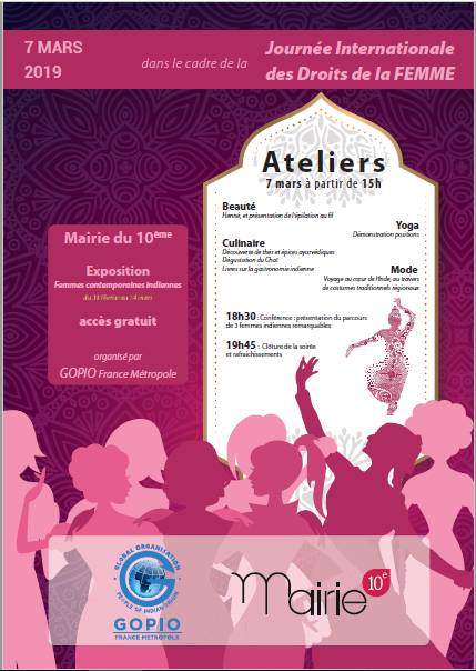 Journée de la femme dédiée à la femme Indienne à la Mairie du 10e arrondissement à Paris